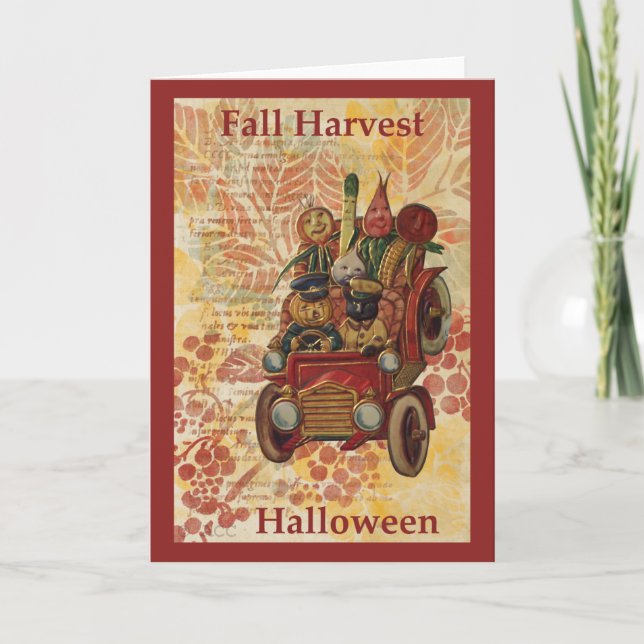 Carte Halloween de récolte d'automne (Devant)