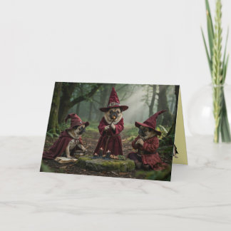 Carte Halloween de sorcière Pug