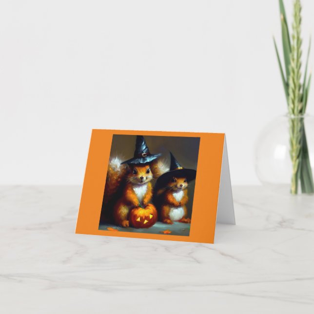 Carte Halloween des écureuils (Devant)