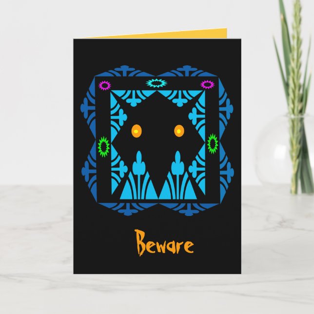 Carte Halloween des yeux brillants (Devant)