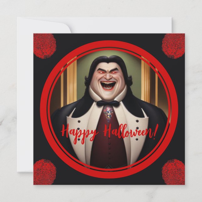Carte Halloween Dracula Happy Count Buxom (Devant)