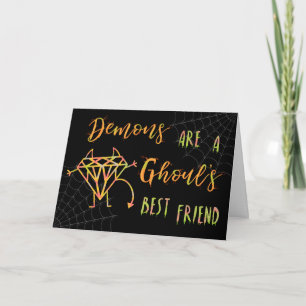 Carte Halloween Drôle démons sont les meilleurs amis des