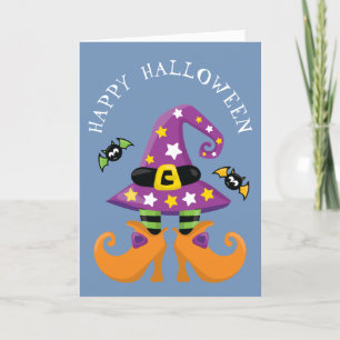 Carte Halloween drôle sorcière pieds