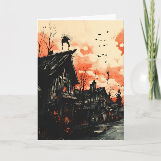 Carte Halloween effrayant (Devant)