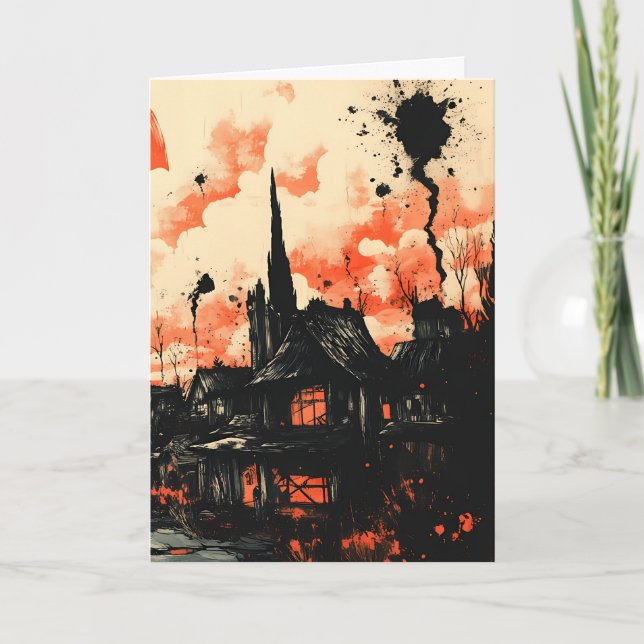 Carte Halloween effrayant (Devant)