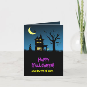 Carte Halloween éffrayant Haunted House