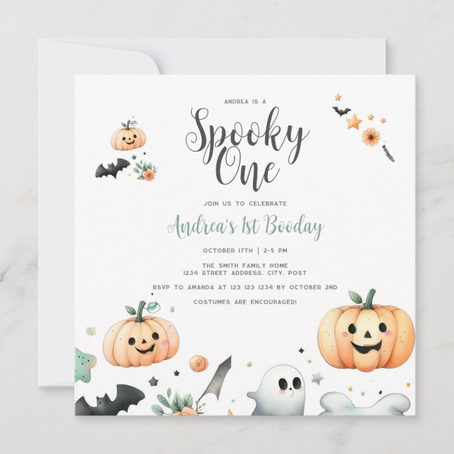 Carte Halloween Éffrayant premier (Devant)