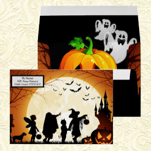 Carte Halloween Enveloppe Trick-or-Treat Fête Enfa