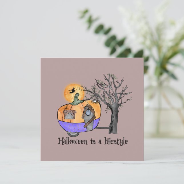 Carte Halloween est un mode de vie | Camper | Remorque (Debout devant)