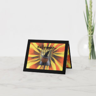 Carte Halloween et porter le Casquette de sorcière