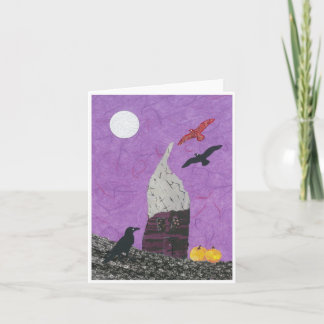 Carte Halloween fantaisiste ou Samhain Card, Maison, Cor