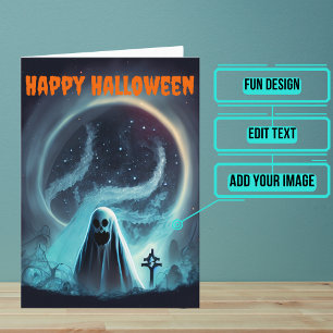 Carte Halloween fantôme effrayant