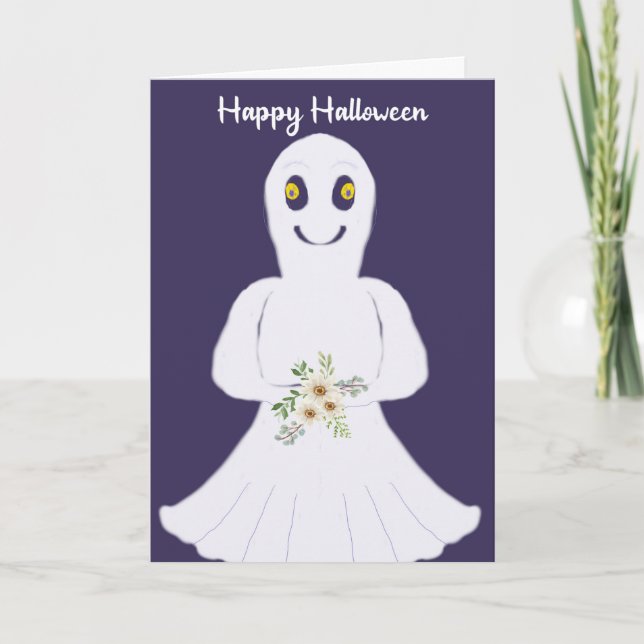 Carte Halloween Fantôme pour les enfants (Devant)