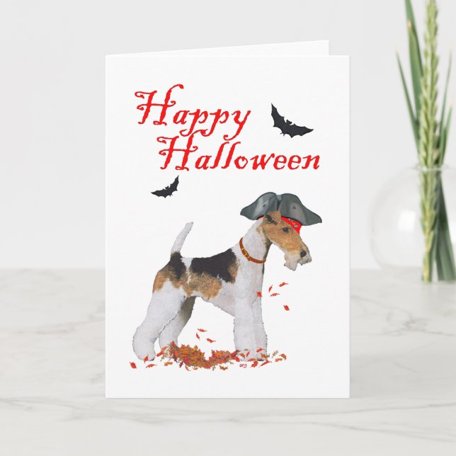 Carte Halloween Fil Fox Terrier (Devant)
