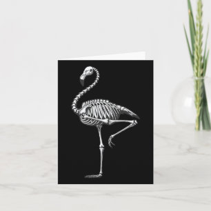 Carte Halloween Flamant rose squelette
