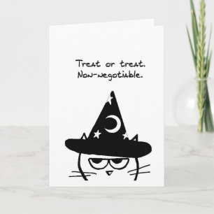 Carte Halloween Funny - Chat en colère ne veut que des c