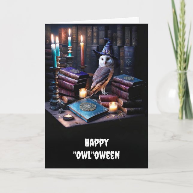 Carte Halloween Général avec Owl Mystical Magoks (Devant)