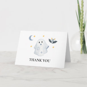Carte Halloween Ghost Little Boo Baby shower Merci
