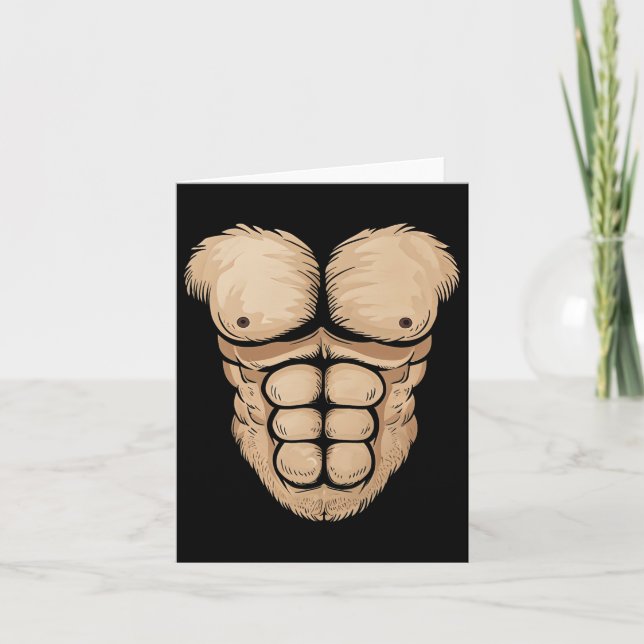 Carte Halloween Gorilla Singe Belly Costume poitrine Hom (Devant)
