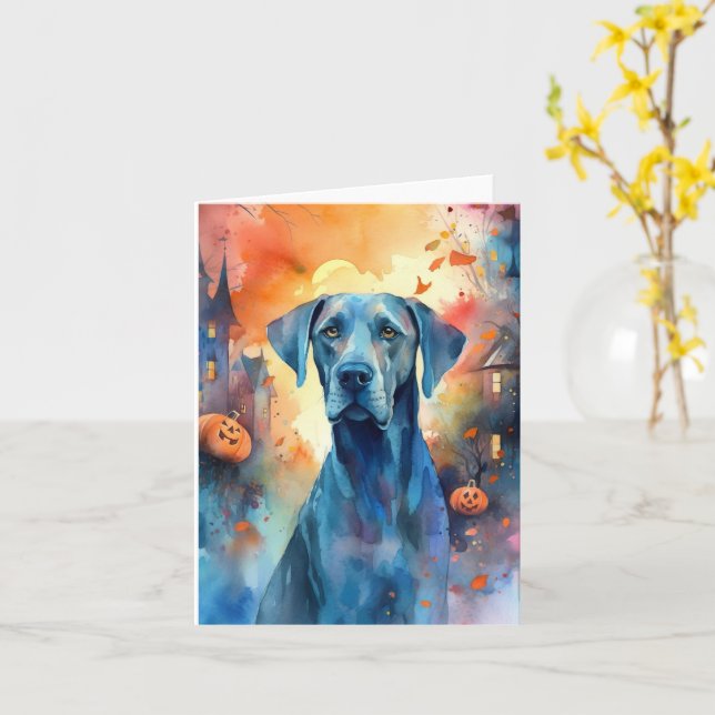 Carte Halloween grand Danse avec la peur Citrouille (Fleur jaune)