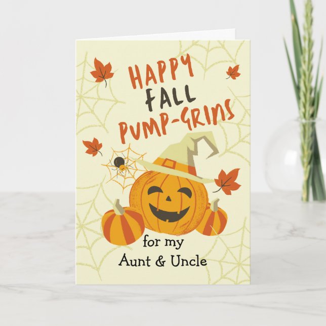 Carte Halloween Grin for Tante and Uncle Jack o' Lantern (Devant)