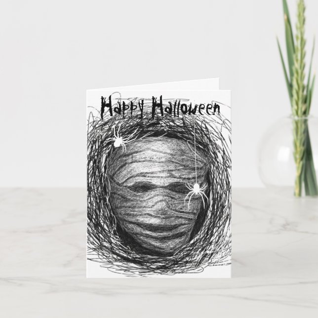 Carte Halloween gris maman (Devant)