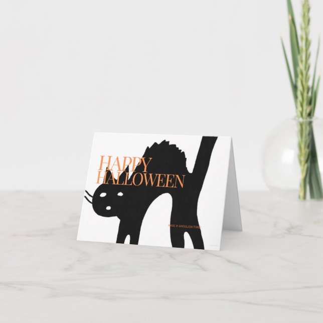 Carte Halloween Halloween effrayant Chat Halloween (Devant)
