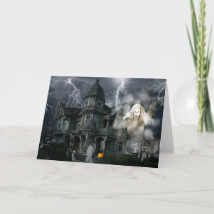Carte Halloween Haunween Maison Sortez Tandis Que Vous P