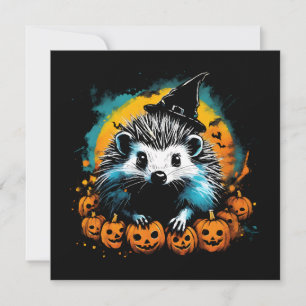 Carte Halloween Hdgehog et citrouille mignon