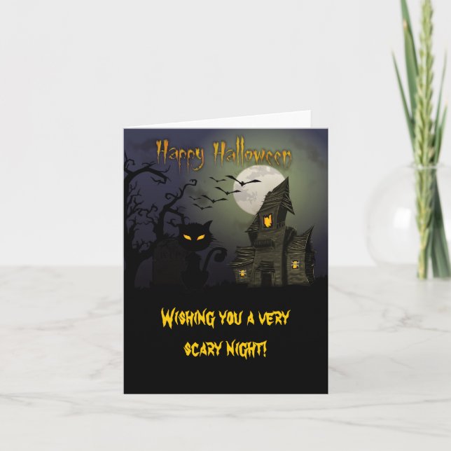 Carte Halloween heureux (Devant)