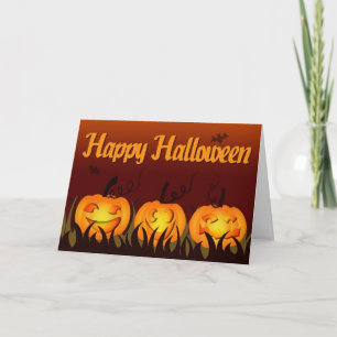Carte Halloween heureux - citrouilles