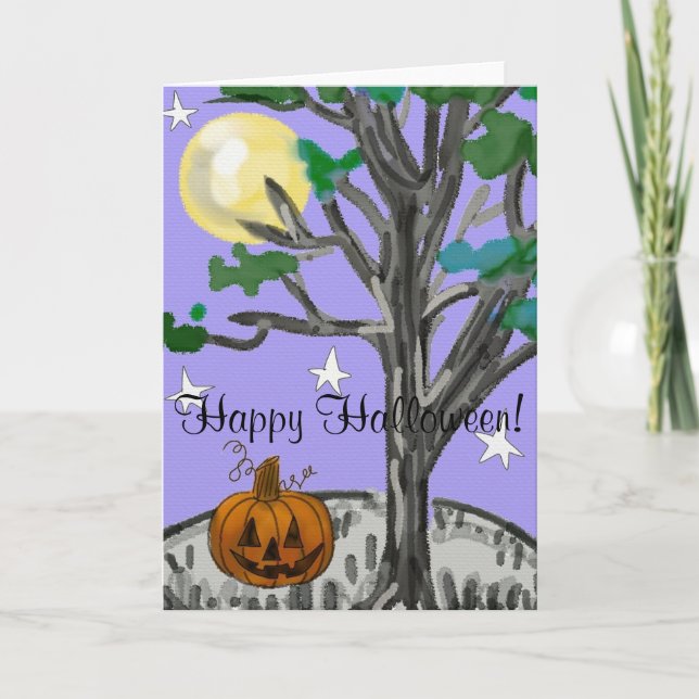 Carte Halloween heureux éffrayant (Devant)