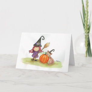Carte Halloween heureux - illustration d'aquarelle
