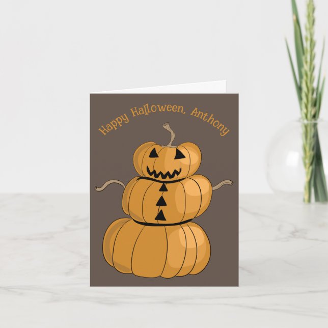 Carte Halloween homme Citrouille Jack-o-Lantern (Devant)
