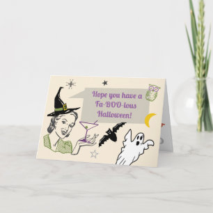 Carte Halloween Humour rétro Faboolous texte personnalis