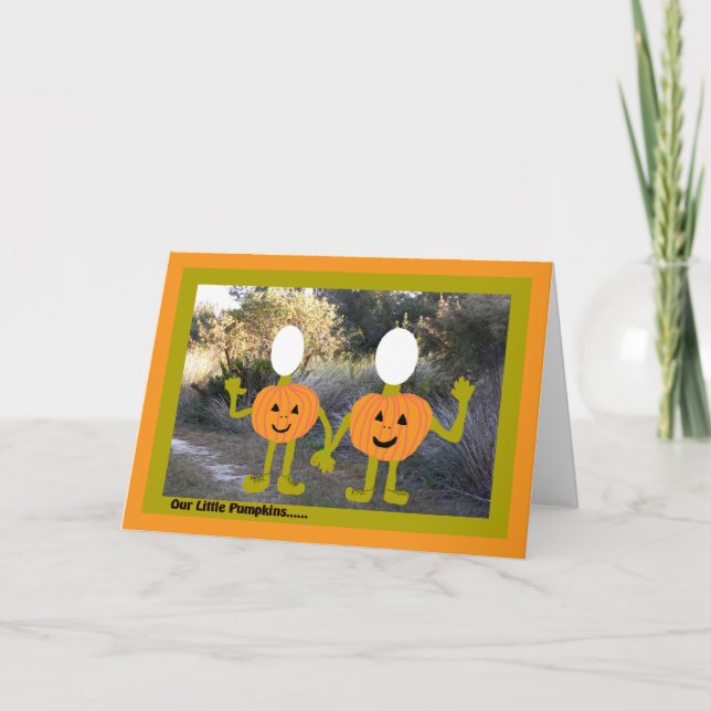 Carte Halloween, Insérer votre photo, Citrouilles (Devant)