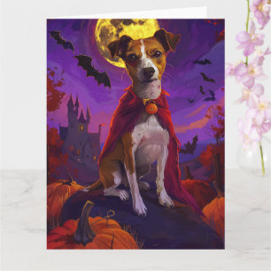 Carte Halloween Jack Russell Vampire Citrouilles effroi