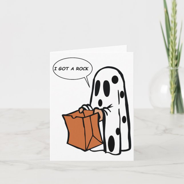 Carte Halloween J'Ai Un Fantôme De Rock (Devant)