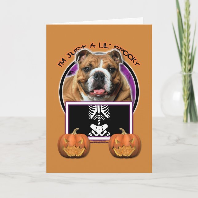 Carte Halloween - Just a Lil Éffrayant - Bulldog (Devant)
