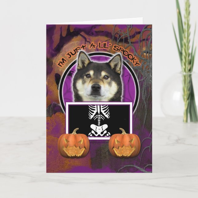 Carte Halloween - Just a Lil Éffrayant - Shiba Inu - Yas (Devant)