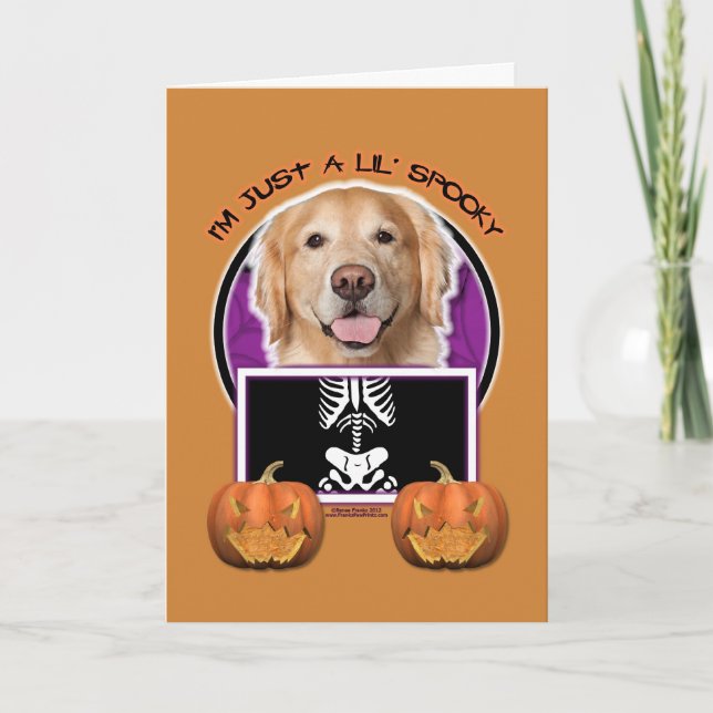 Carte Halloween - juste un Lil éffrayant - golden (Devant)