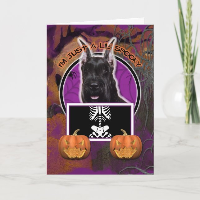 Carte Halloween - juste un Lil éffrayant - Schnauzer (Devant)