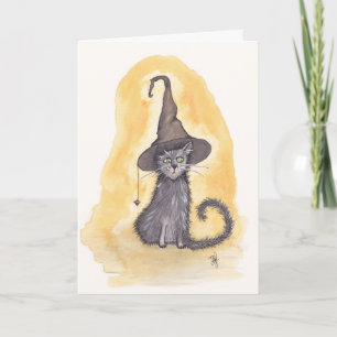 Carte Halloween Kitty Witch