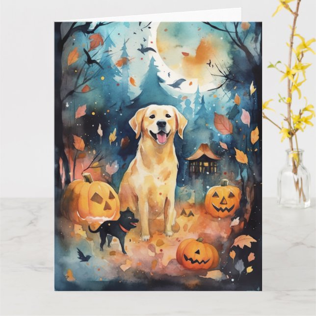 Carte Halloween Lappund Finlandais Avec Peur Citrouille (Fleur jaune)