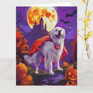 Carte Halloween les grandes Pyrénées Vampire Citrouilles