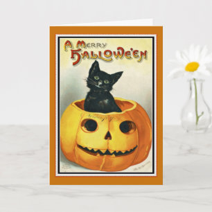 Carte Halloween Little Black et Jack O' Lantern
