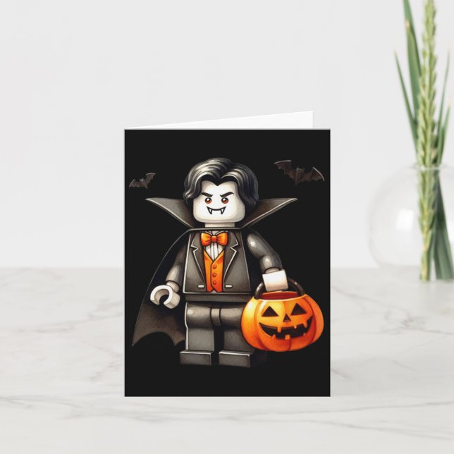 Carte Halloween Maître Constructeur Vampire Enfants Bâti (Devant)