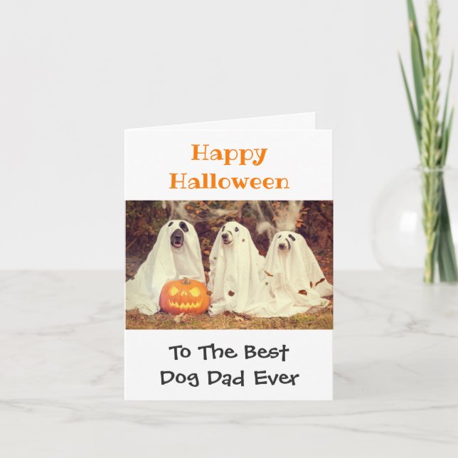Carte Halloween Meilleur Chien Papa Jamais Animal Photo (Devant)