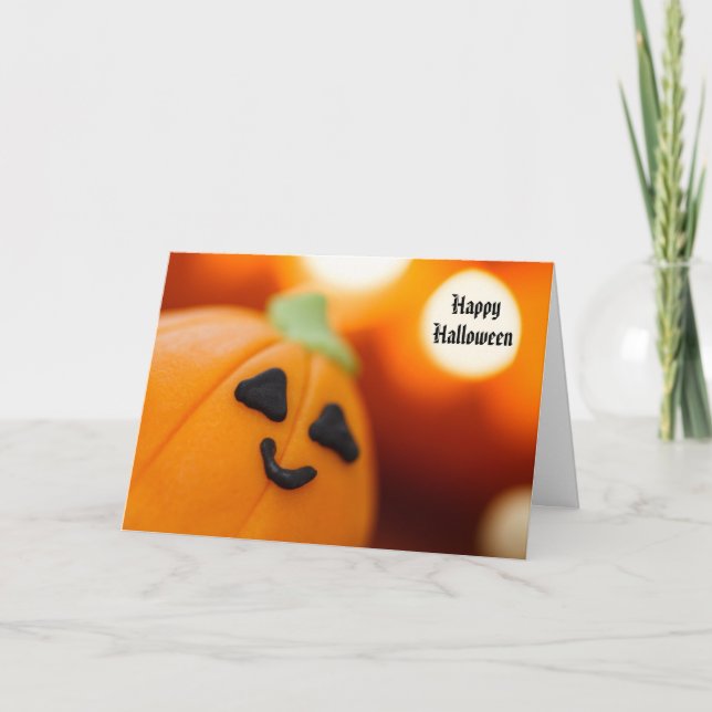 Carte Halloween mignonne Citrouille Cupcake Sweet Treat (Devant)