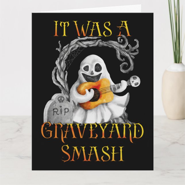 Carte Halloween Monster Mash Ghost Graveyard Smash (Devant)